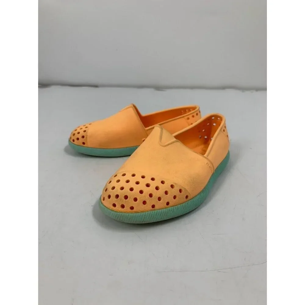 Native Girl's The Verona Slip On Flat Loafer Sage Green Neon Yellow Size‎ 9